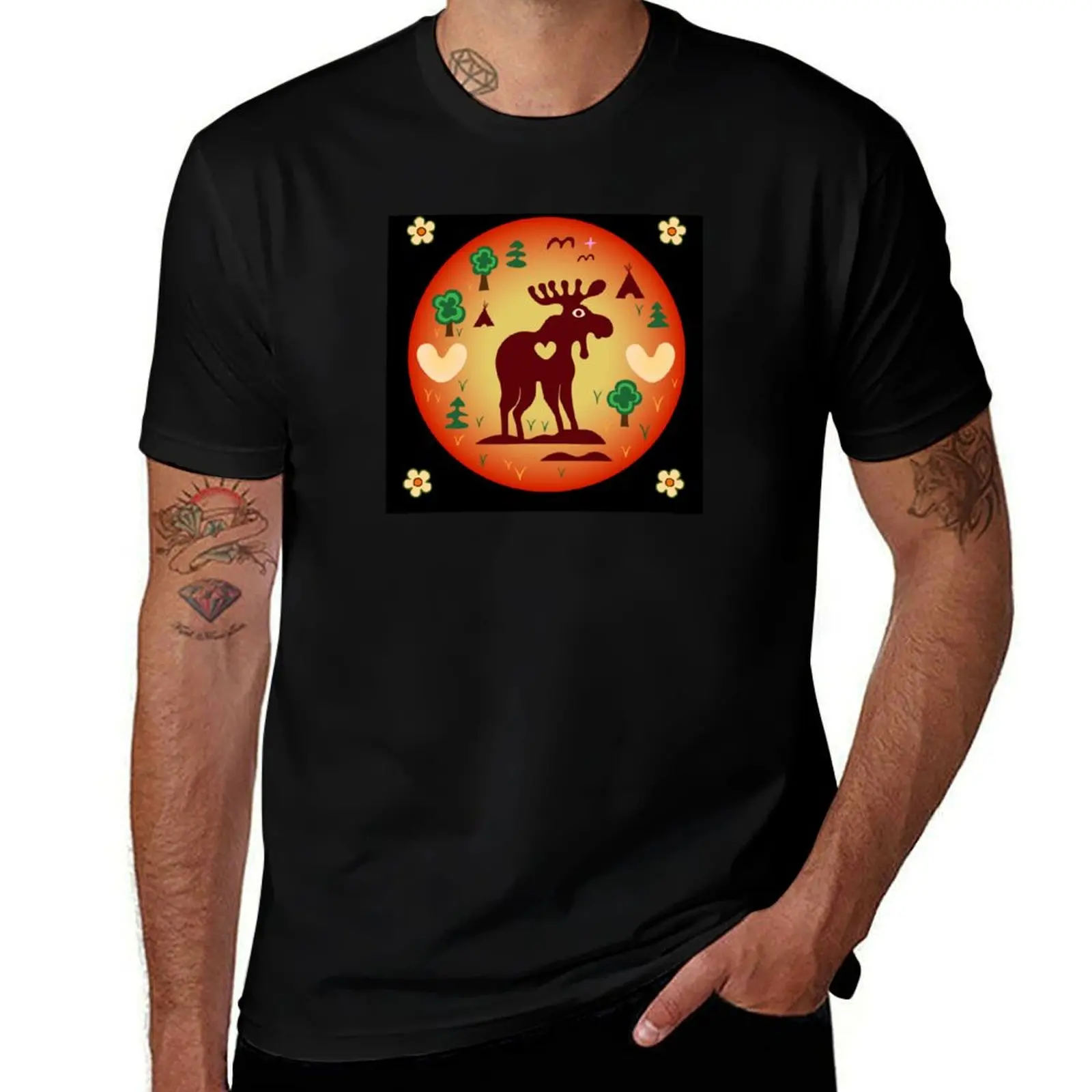 

Moose T-Shirt t shirts for man graphic vintage t shirts for man cotton soft T-Shirt