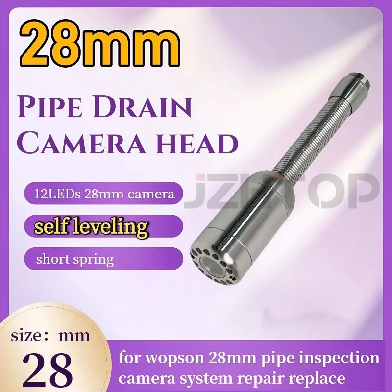 

28mm Self-balance Pipe Drain Sewer Inspection Camera Head Replacement 28mm Self Balance Camera Head 12PCS white LEDS