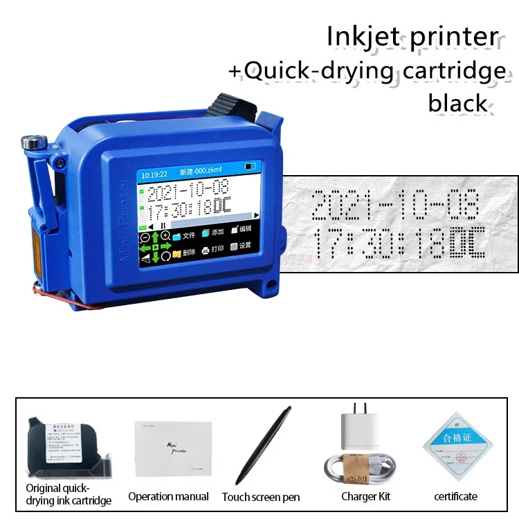 Imagem -04 - Mini Handheld Inkjet Cartucho Portátil Data de Validade Impressora Fast Dry Batch Coding Machine para Garrafa Plástico 127 Milímetros