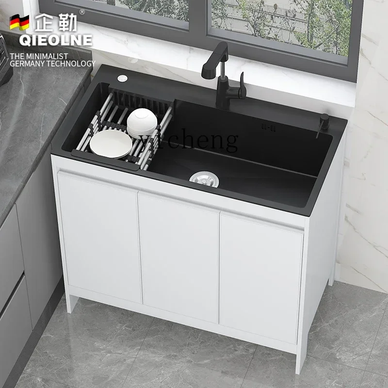 Kitchen Stainless Steel Sink Large Single Sink Integrated Balcony Floor Type Alumimumc28