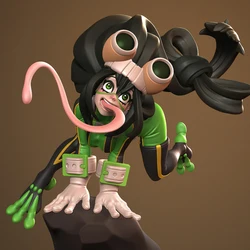 1:24 Tsuyu Asui Dinamuuu 3d Print Resin Toy Kit Gk Unpainted Figurine DiyUnassembled Statue Anime Doll Figures Collection Model