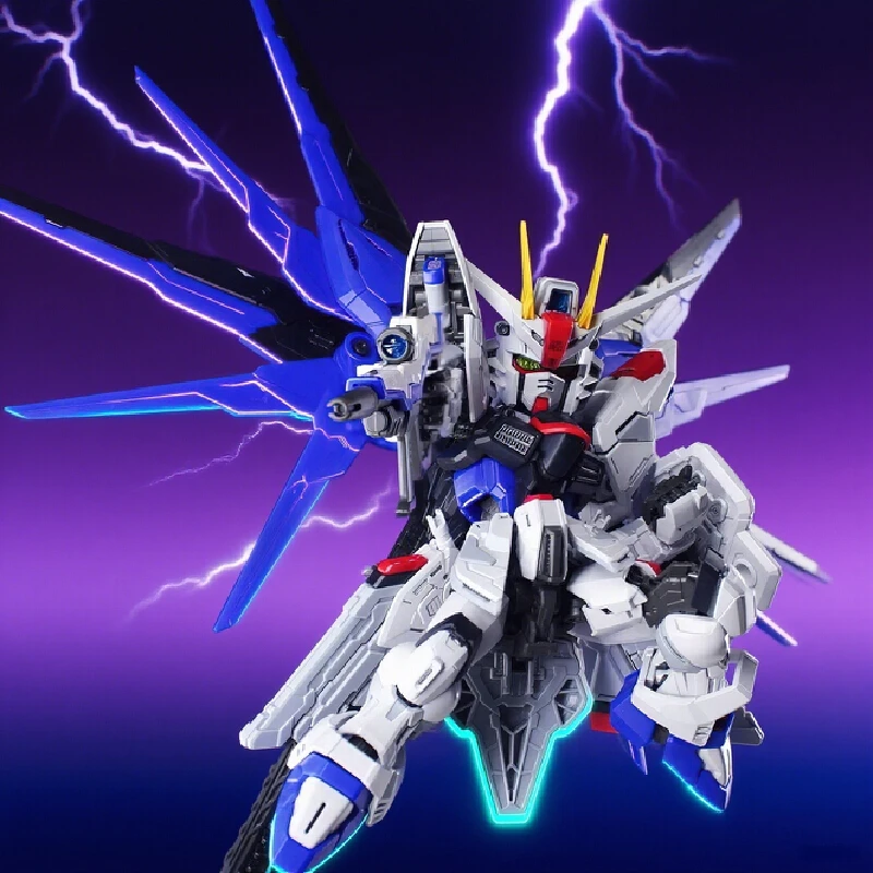 재고 있음 MGSD ZGMF-X10A Q 버전 조립 모델 키트 액션 피규어 절묘한 데스크탑 장식 어린이 교육 장난감 수집