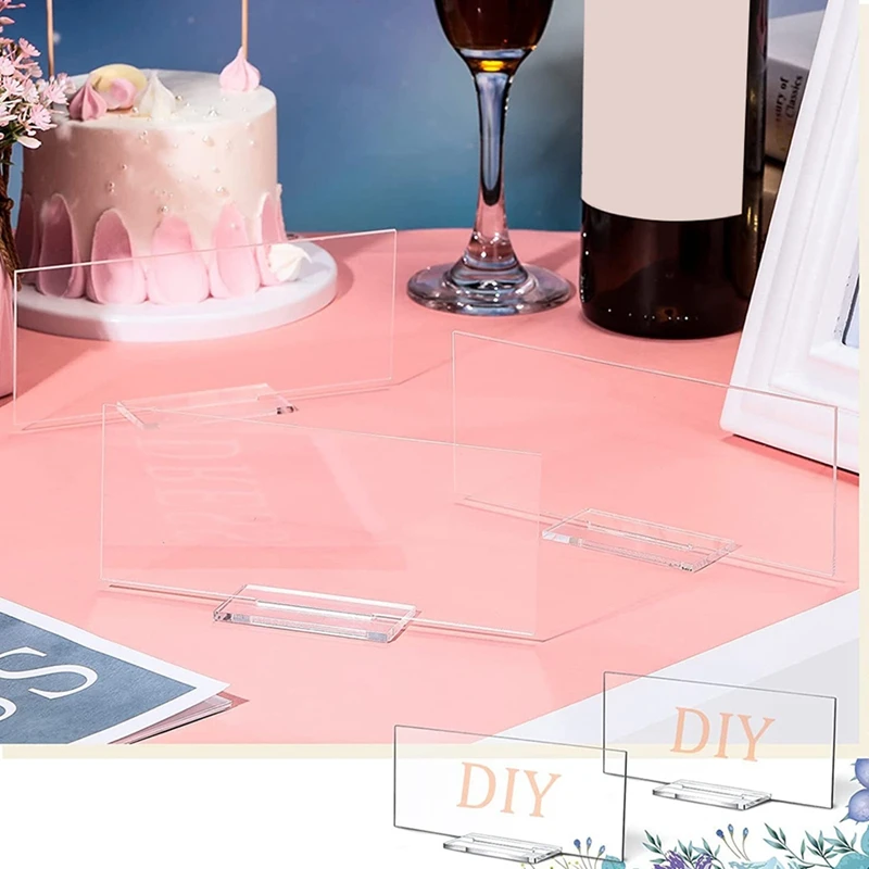 20Sets Acrylic Sign Table Signs With Stand, Blanks Acrylic Table Numbers For Wedding And Food & Beverage Decor