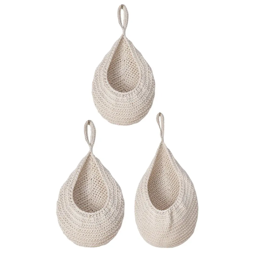

1Set Hanging Fruit Vegetable Basket Kitchen Storage Woven Wall Basket Fruit Hammock Onion Storage Organizer Home Decor