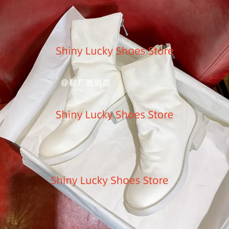 أحذية مطوي للسيدات أصابع مستديرة كعب عالي مكتنز خطوط الخياطة Tacones بولي Leather جلد الإناث أحذية بوت قصيرة الظهر سحابات Chassure