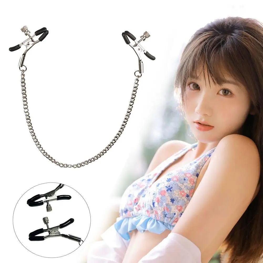 1 Pair Nipple Clamp With Chain Nipple Clips BDSM Toy Wear Nipple Kink Clamp Bondage Clamps Fetish Body Erotic U0T5