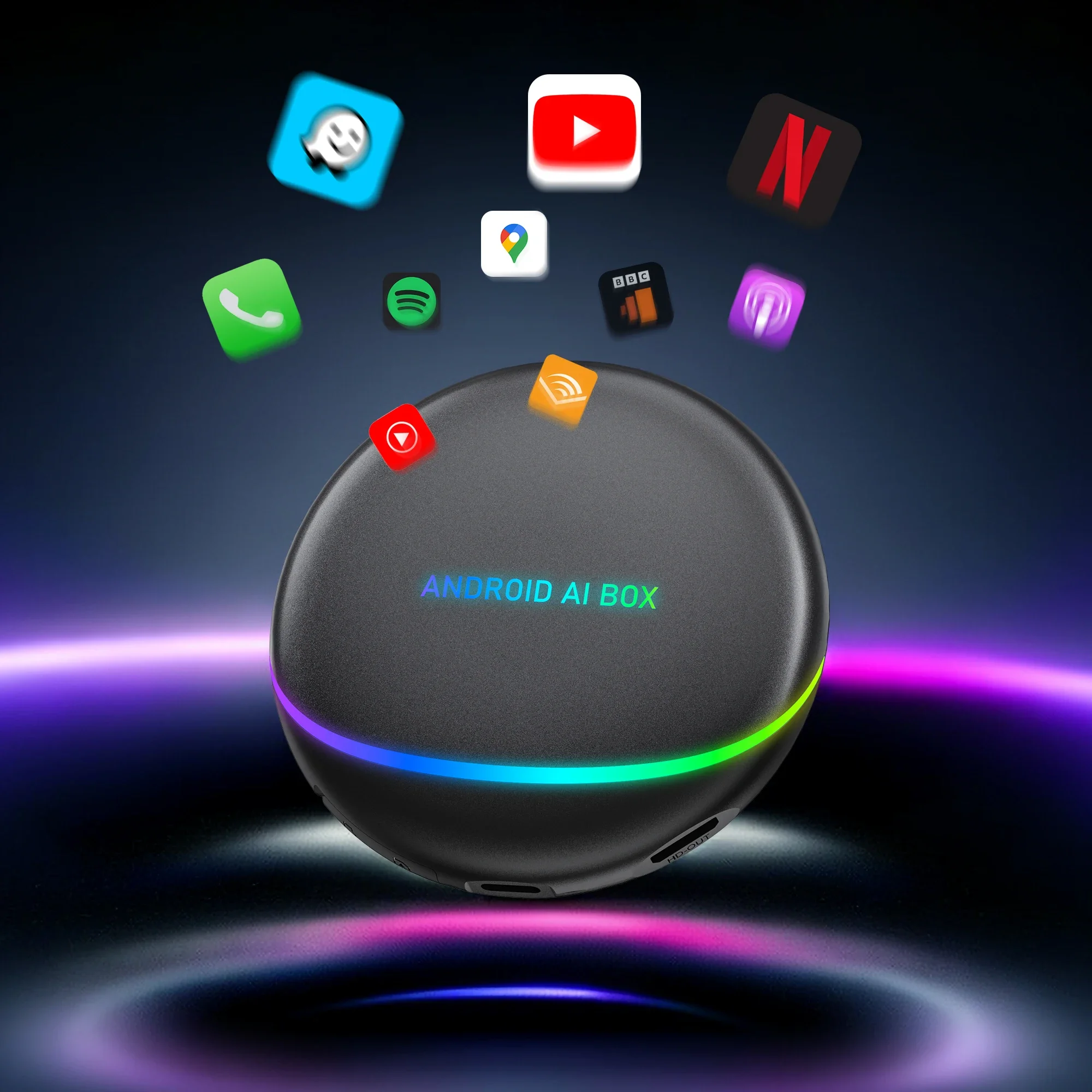 Ottocast OttoAiBox Android 12 Wireless Carplay Car Smart Box Android Ai Box z kartami SIM 4G Carplay Box do samochodów