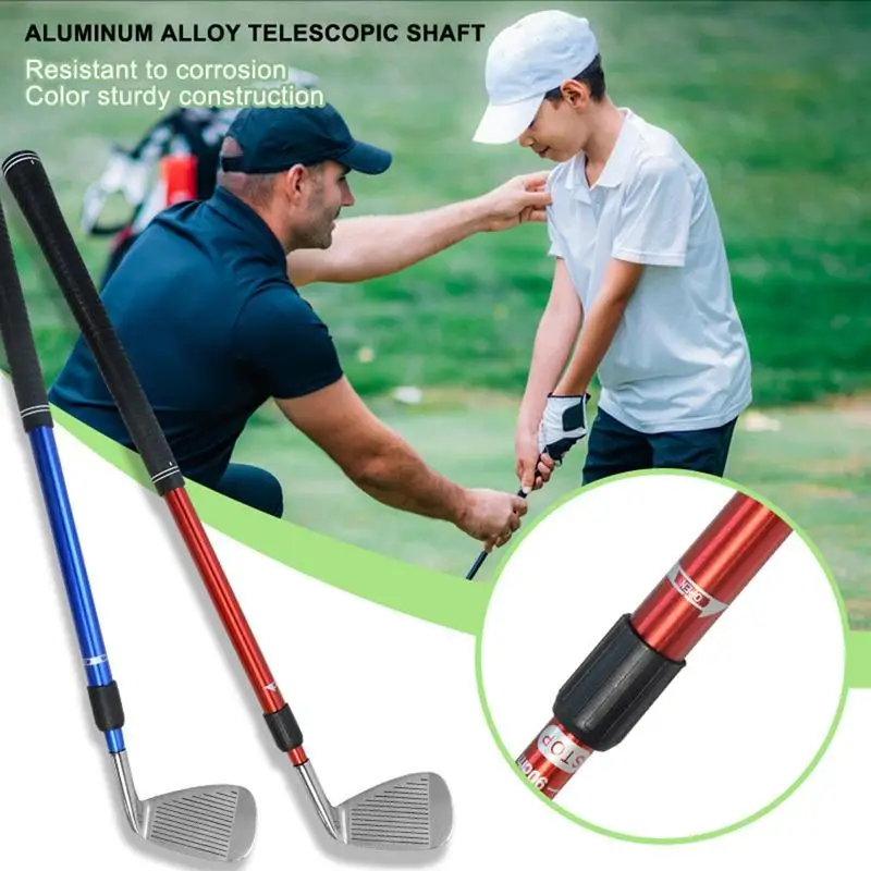 Putter Golf Mini dua arah untuk pria dan anak-anak, Putter Golf tangan kiri kanan, latihan logam untuk Lapangan Golf Rumah