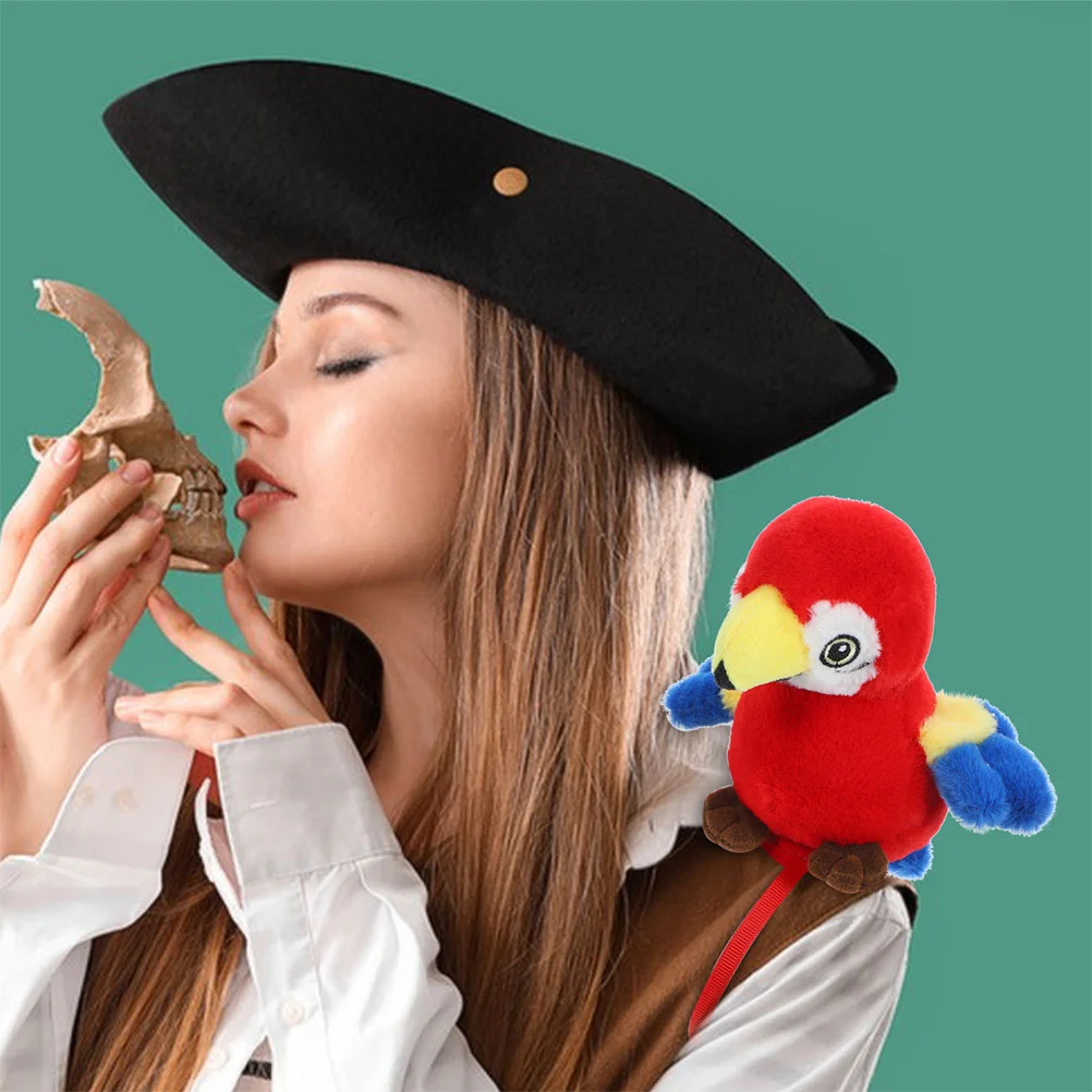 2 Pcs Plush Standing Parrot Kids Pirate Costume Simulation Costumes Shoulder Boys Rest Accessories for Stuffed