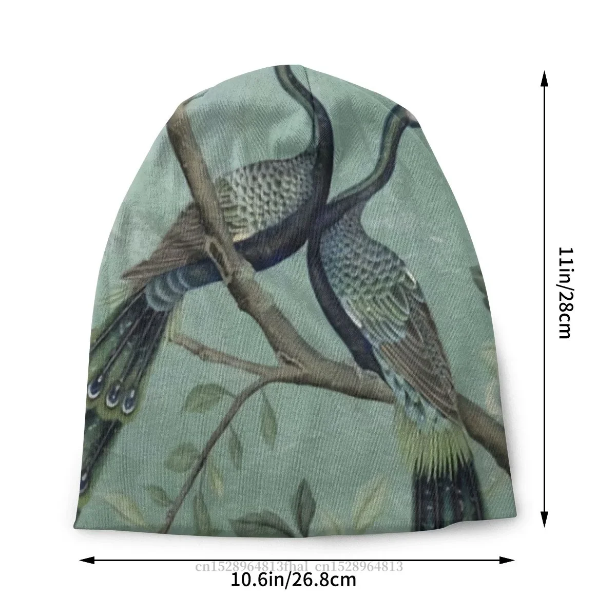 A Teal Of Two Birds Chinoiserie Bonnet Homme Outdoor Thin Hat Style Skullies Beanies Caps For Men Women Style Fabric Hats