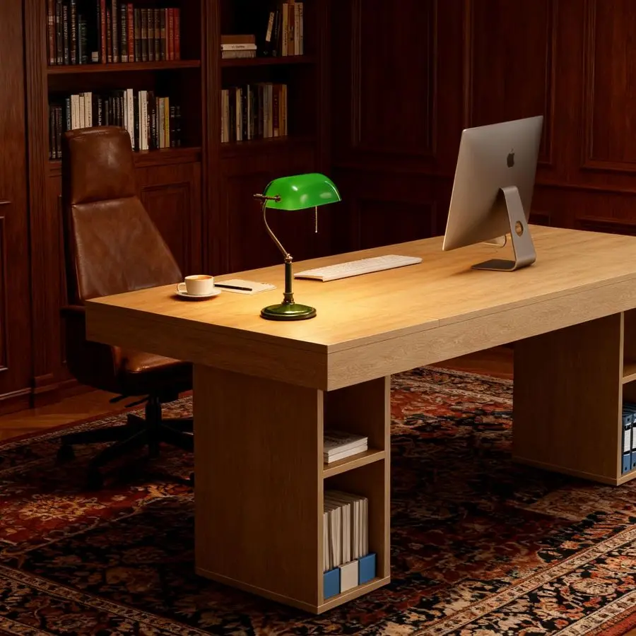 

Dining Table for 6 with Dual Side Storage, 63inch Large Rectangular Dinner Table with Double Pedestal amp Large Tabletop, Wooden