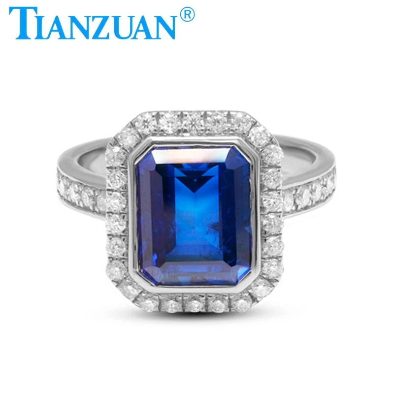 Luxury Simulation Sapphire Rings Trendy 925 Sterling Silver Jewerly Men Women Party Engagement Ring Gifts Fine Jewelry