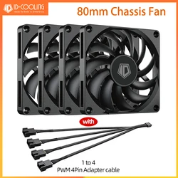 ID-NO-8010-PWM de refroidissement Ventilateur ultra-mince 80mm Température solitaire Boîtier d'ordinateur Ventilateur PWM optique 10mm Boîtier PC