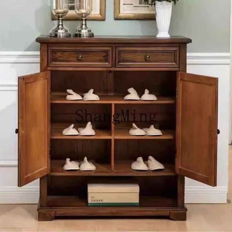 

SM solid wood ash wood household entrance three-door living room entrance entrance storage cabinet