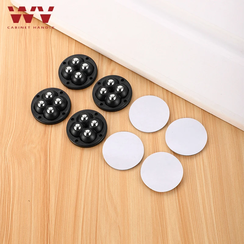 YM 4Pcs Furniture Casters Wheels Heavy Duty Ball Pulley Self Adhesive Stainless Steel 360 Rotation Universal Wheel Load 20/200Kg