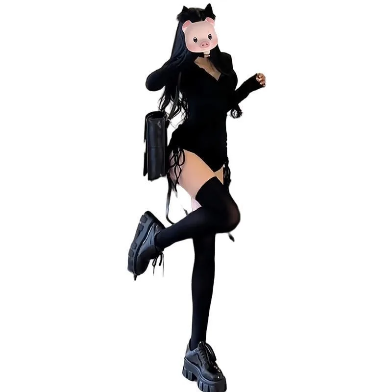 Costume une pièce Sexy au Design américain pour femmes, taille haute, pantalon ort, Long, sweat à capuche, pur désir, automne Faion