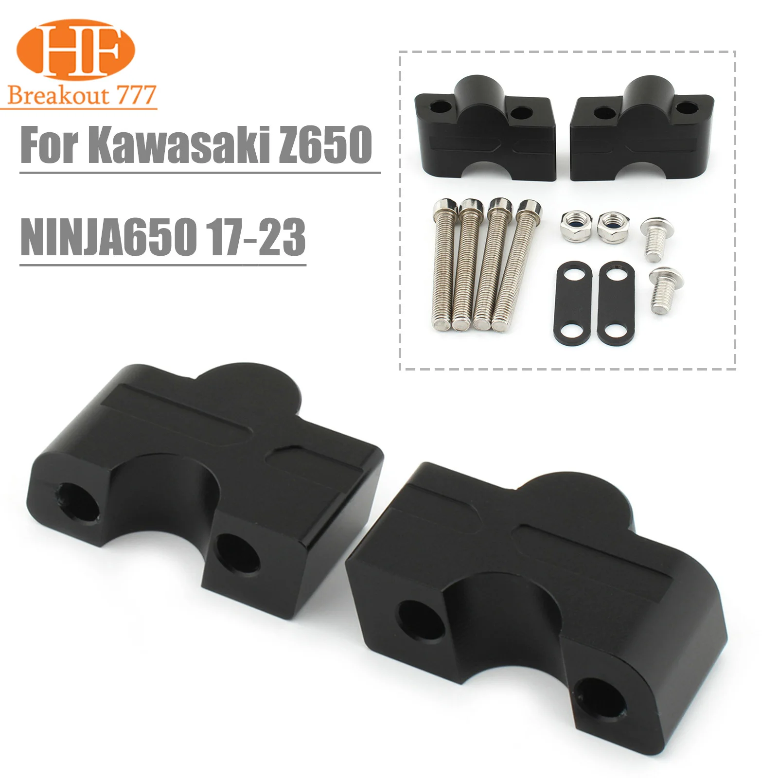 

For Kawasaki ER-6N Z650 NINJA650 2017-2023 Handle BarRiser Handlebar Mounting Clamp 30MM