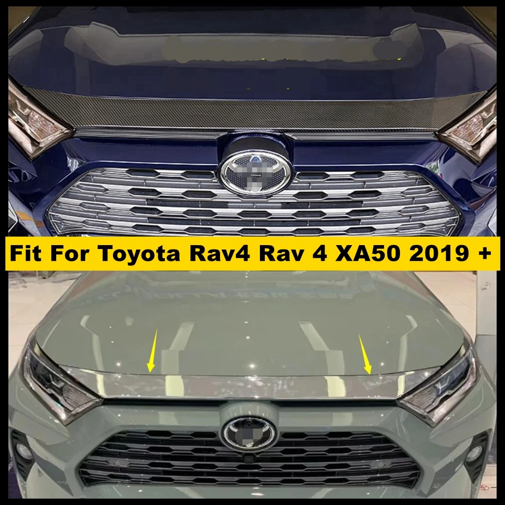 

Chrome / Carbon Fiber Look Front Hood Grille Grill Bumper Decoration Panel Cover Trim For TOYOTA RAV4 RAV 4 XA50 2019 - 2022