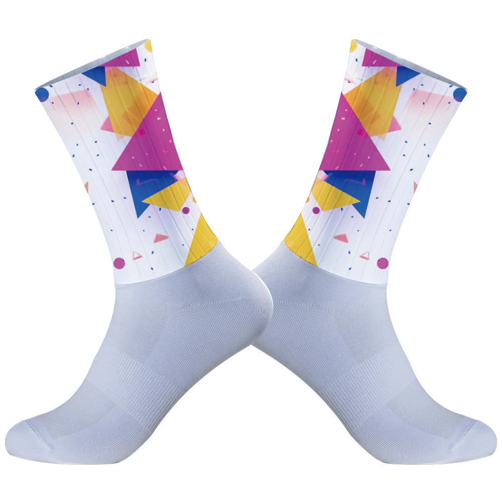 Chaussettes de cyclisme coordonnantes pour hommes et femmes, chaussettes de vélo, chaussettes de sport non ald, été, nouveau, 2024