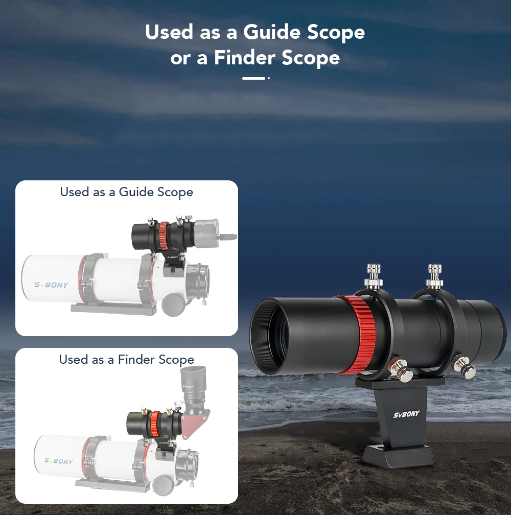 SVBONY SV165 Mini 40mm F/4 Guide Scope 1.25”&T2 für Deep-Sky-Fotografie, 6-Punkt-Führungsscope-Ringe, CNC-gefräst aus Aluminiumlegierung – Detail 5