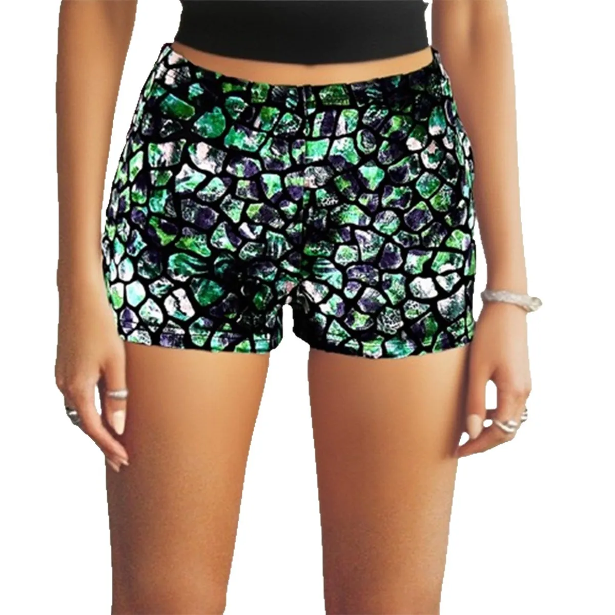 女性のベストセラー 2026 春の新スタイル エレガントなフィット感 個性的なプリント カラーブロック ホットショートパンツ