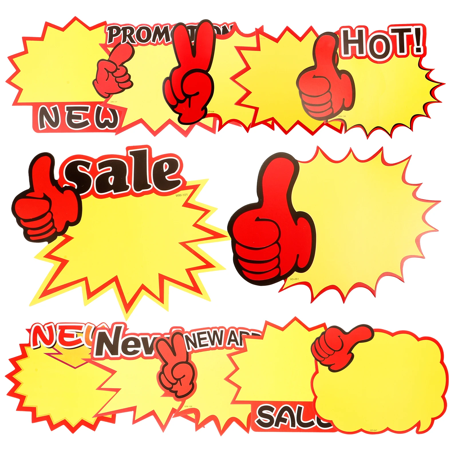 

120 Pcs Signage Price Tag Retail Sale Signs White Cardboard Tags Stickers Neon Glow Price Burst Signs