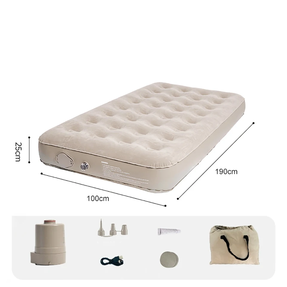 Automatic Inflatable Sofa Bed with Built-in Electric Pump, Double or Single Air Bed Inflatable Mattress for Outdoor Camping Tent