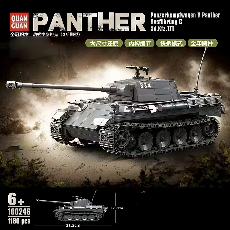 quanguan 100246 bloques de construccion de tanque mediano 1180 piezas vehiculo militar ladrillos diy juguete coleccionable para adultos