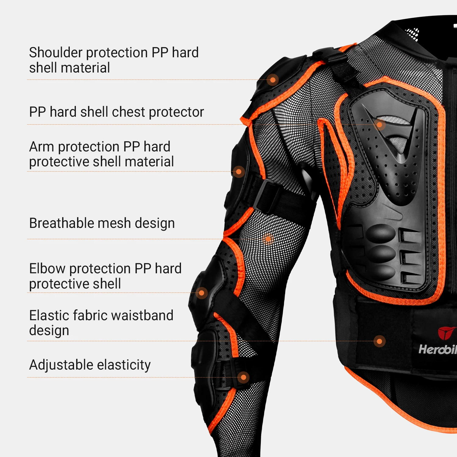 HEROBIKER Motorcycle Jacket Men Full Body Motorcycle Armor Motocross Racing Moto Jacket Riding Motorbike Protection Size S-4XL