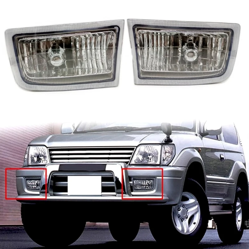 Luzes de nevoeiro do carro para toyota land cruiser prado fj90 lc90 1996-2002 farol amortecedor dianteiro luz de condução com lâmpada