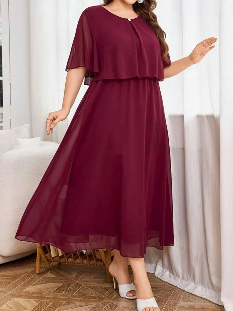 ชุดเดรสไซส์ใหญ่ XL-5XL สำหรับผู้หญิง สไตล์ลำลอง สตรีทแฟชั่น ฤดูใบไม้ผลิ ฤดูร้อน ปี 2026 ไซส์ 3XL 4XL ชุดเดรสยาวปานกลาง ไซส์ใหญ่พิเศษ