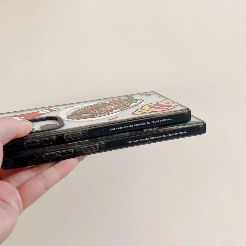 Cute Fashion Dinosaur Magnetic Acrylic Case for Samsung Galaxy S22 S23 S24 Ultra S24+ Plus Protective Shell