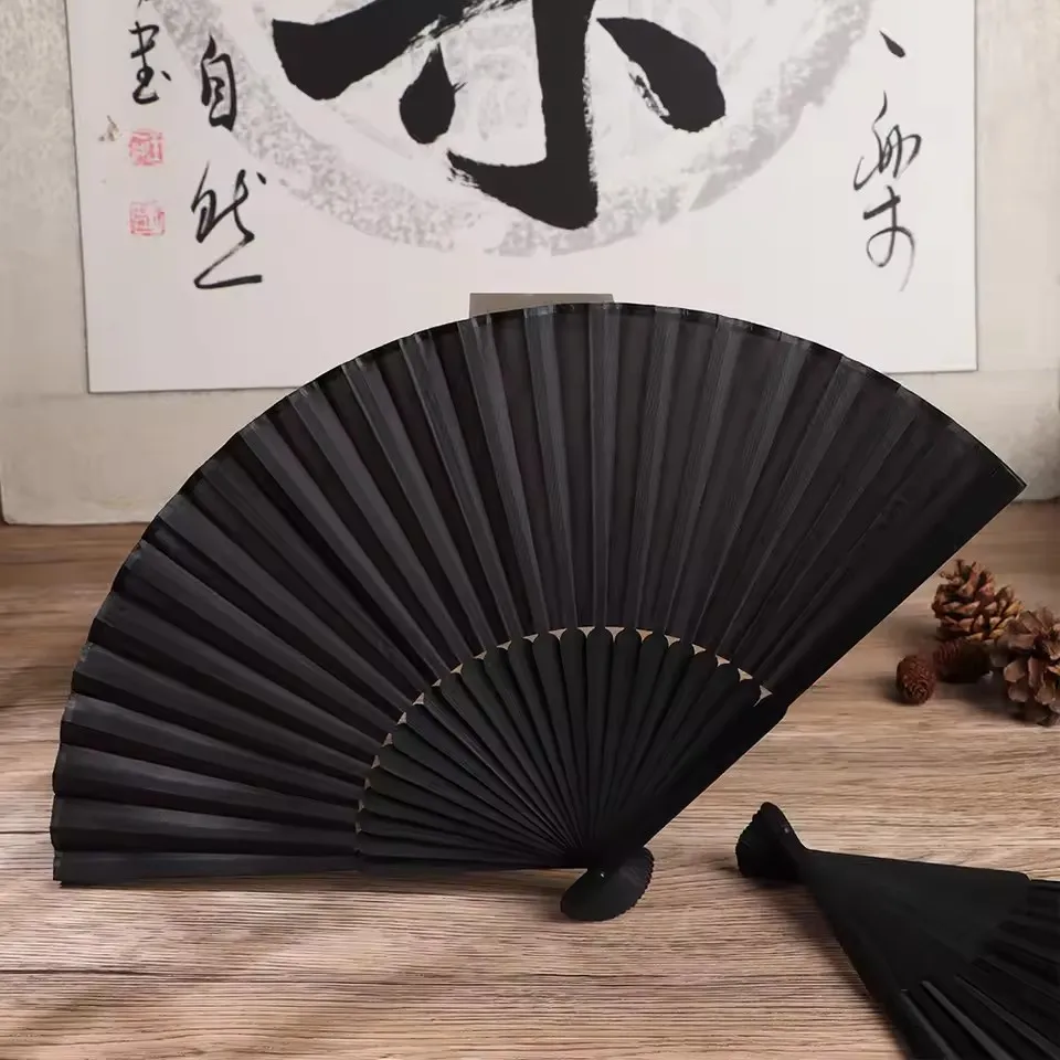 Black Hand Fan Vintage Folding Fans Wedding Party Favor Supplies Dance Home Held Decorative Fans women's Folding Purse Fan Gift
