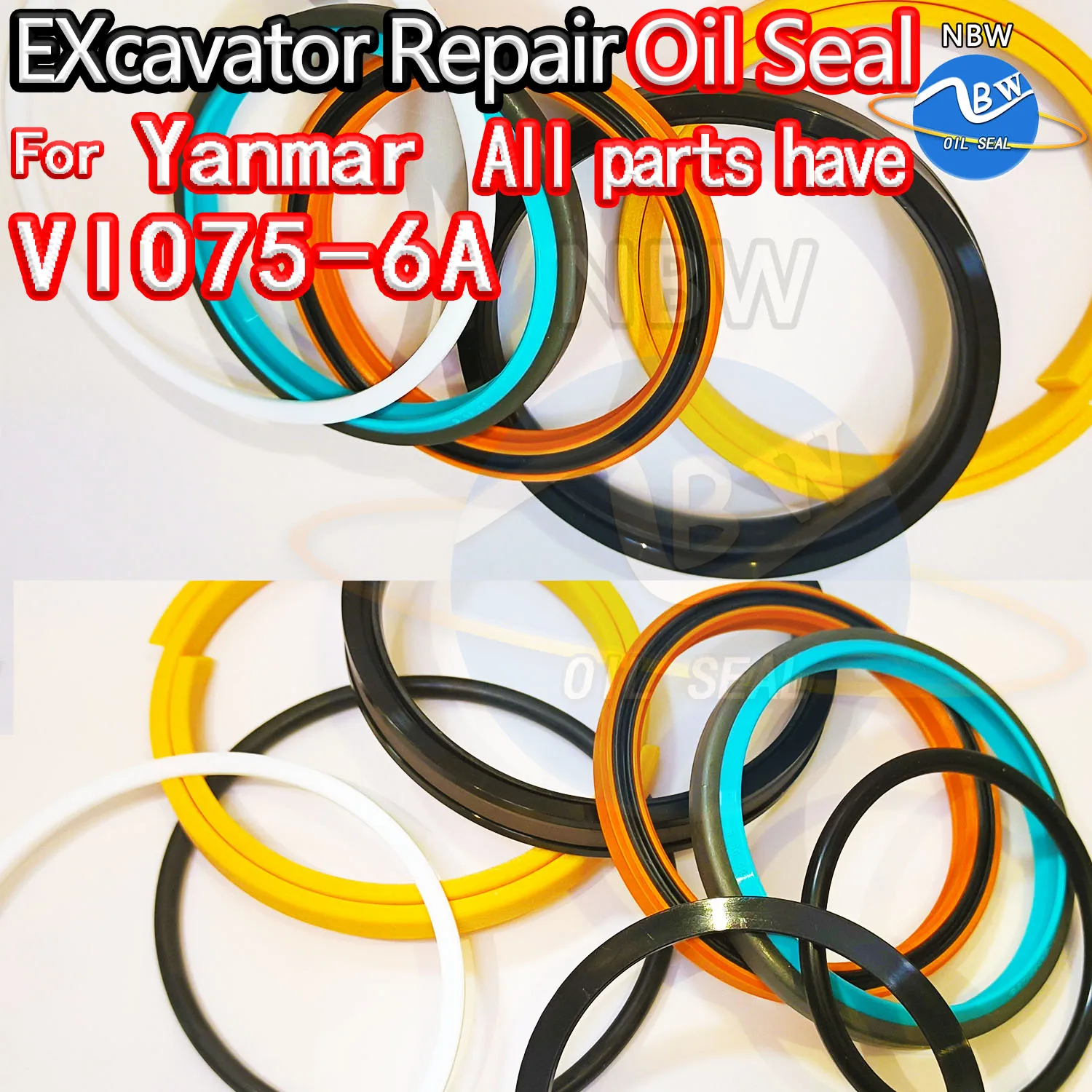 For Yanmar VIO75-6A Excavator Oil Seal Kit High Quality Repair Ya VIO75 6A Rebuild Parts MOTOR Piston Rod Shaft Replacement Dust