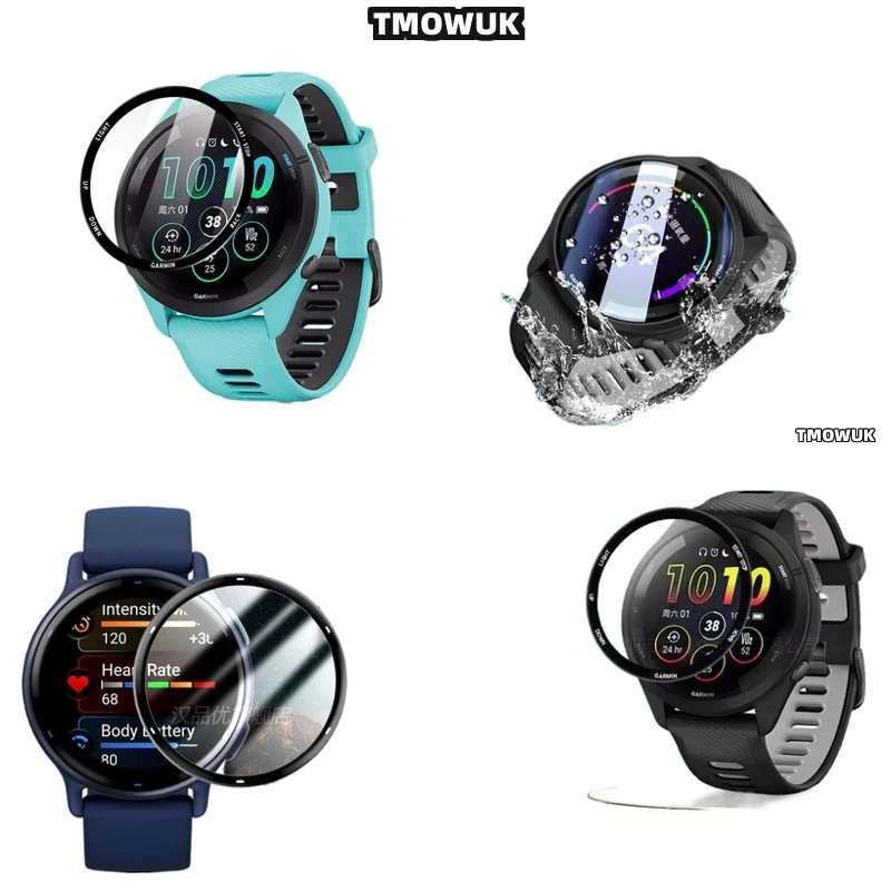 

For Garmin Forerunner 158 165 245 255 255s 265 265s - Soft Flexible Protective Film, Full Cover 3D Curved Anti-Scratch PMMA