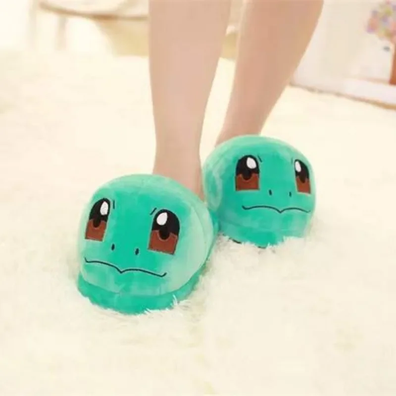 

Cartoon Pokémon Pikachu Plush Cotton Anime Shoes Shallow Velvet Slippers Sewing Shoes Parent-Child Couple Cute Furry Slippers