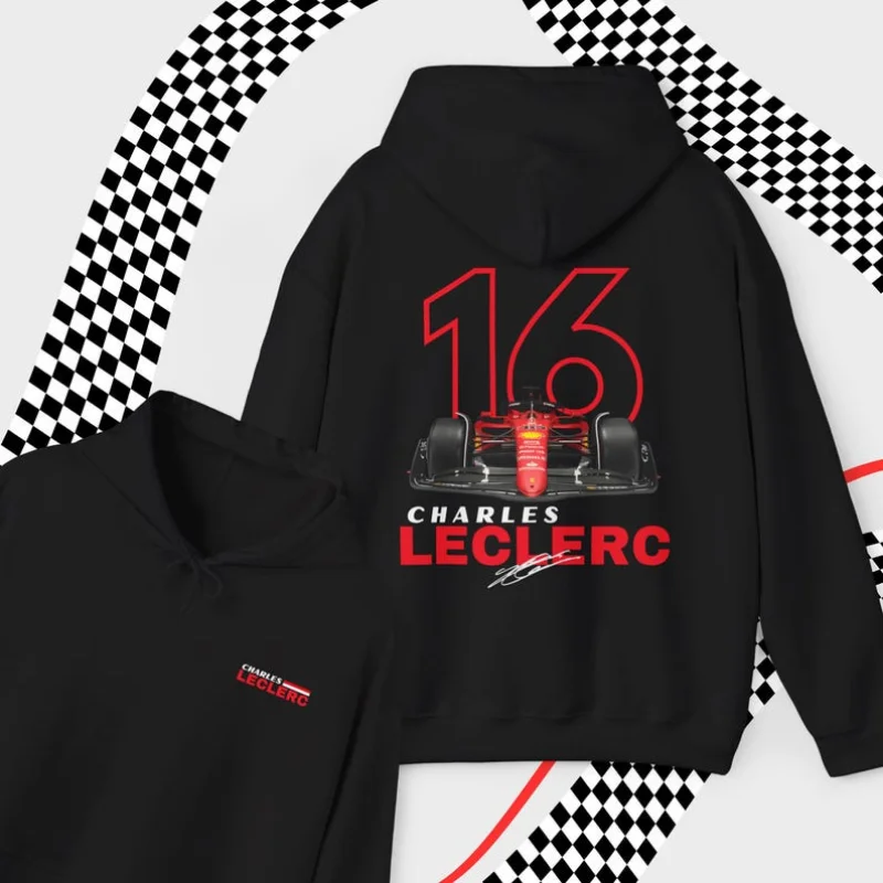 

Hot Sale Charles Leclerc F1 Unisex Hoodie F1 Merch Scuderia F1 Driver Reversible Hooded 16 Size Sweatshirt M-5XL