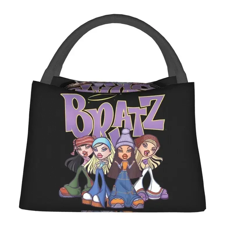 Bratz Doll Insulated Lunch Bag for Women Portable Cartoon Tv Movie Cooler Thermal Lunch Box Beach Camping Travel