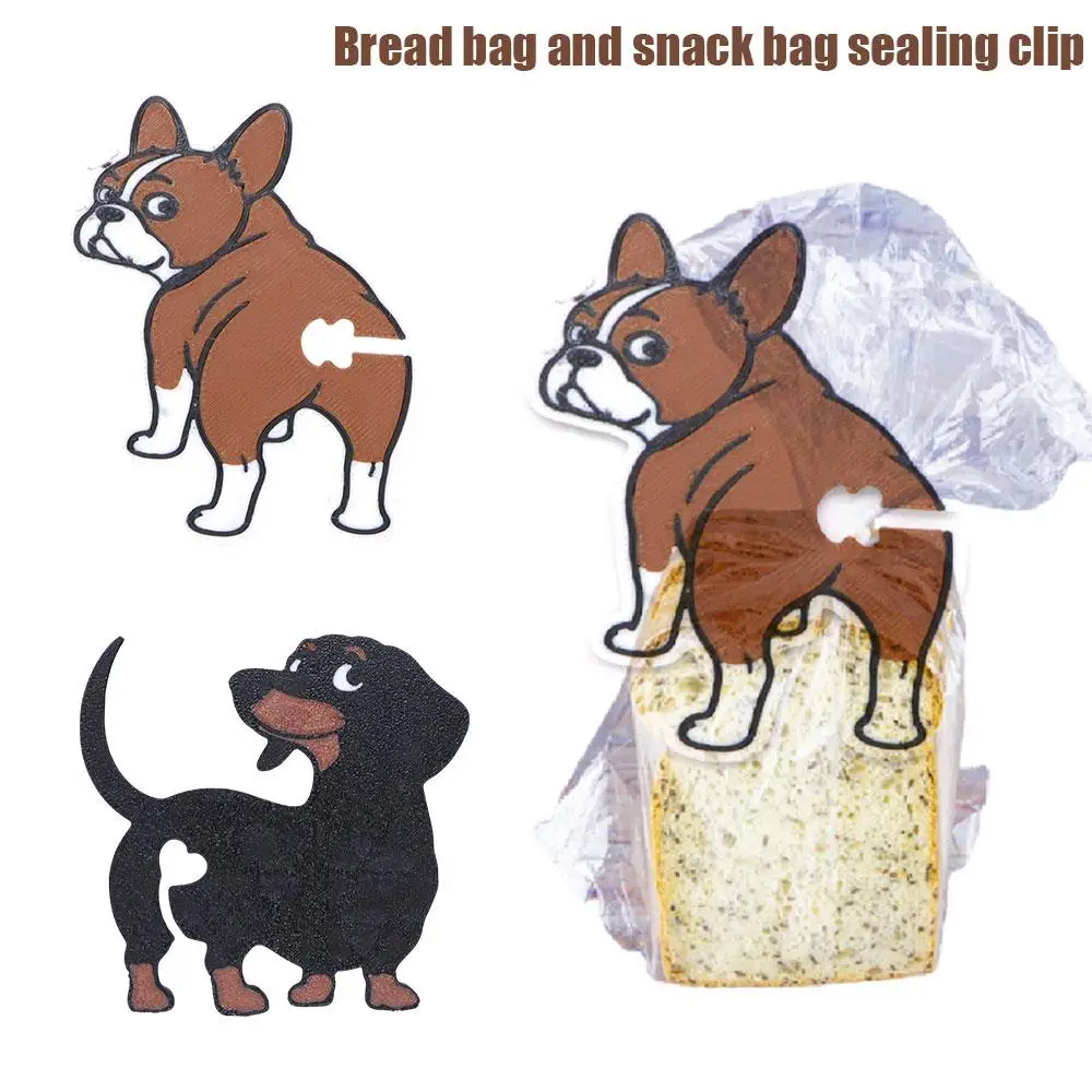 

1pcs Dog Butt Bread Clip Tool Snack Seal Clip Sausage French Sausage Shape Cartoon Cute Bread Bag Clip Kitchen Accessories