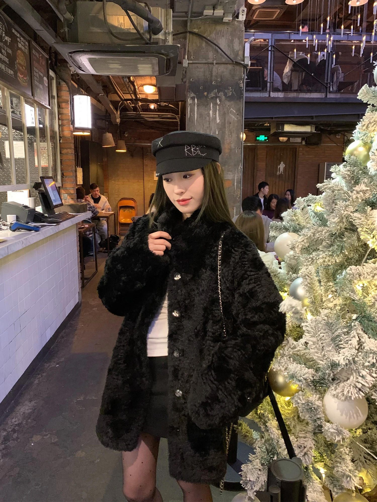 

Женская зимняя шуба Hhi Edinburgh из экологичного меха, свободного кроя, для повседневной носки, утепленная верхняя одежда