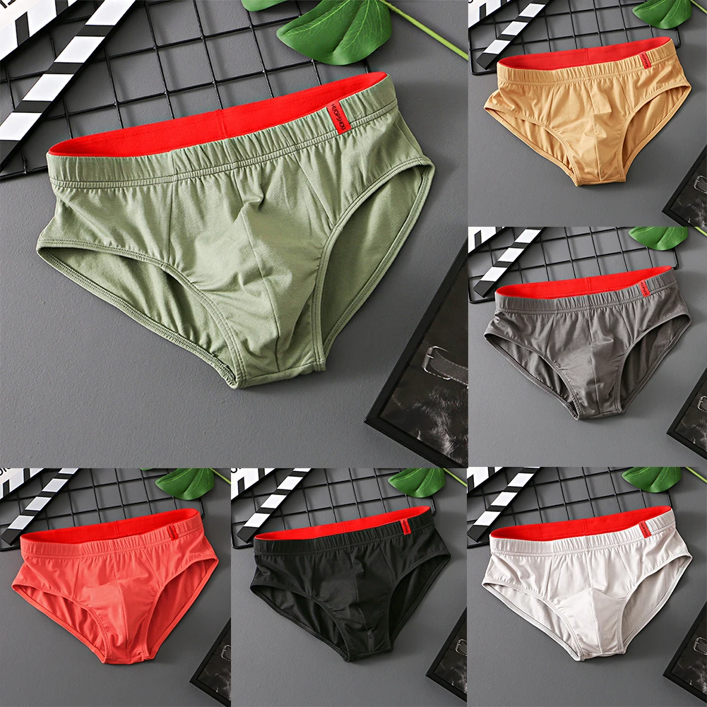 Männer Sommer sexy Unterwäsche Shorts atmungsaktive elastische Slips männliche Baumwolle niedrige Taille Höschen solide weiche Unterhose Badehose