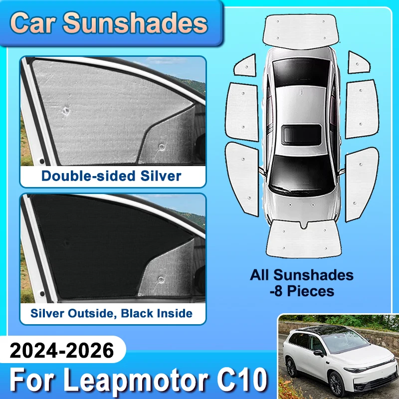 

For Leapmotor C10 2026 2024 2025 Car Window Sunshade Front Rear Side Window Privacy Blind Shading Shades Covers Auto Accessories
