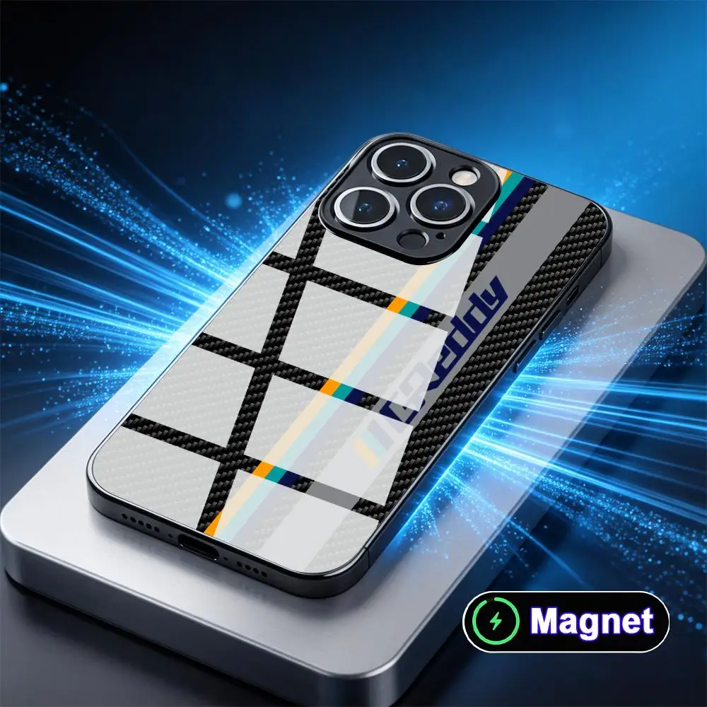 

Fashion G-Greddy-Y Glass Magnet Mobile Phone Case for iPhone 17 16 15 14 13 12 11 Air Pro Max Plus Mini Colorful Cover