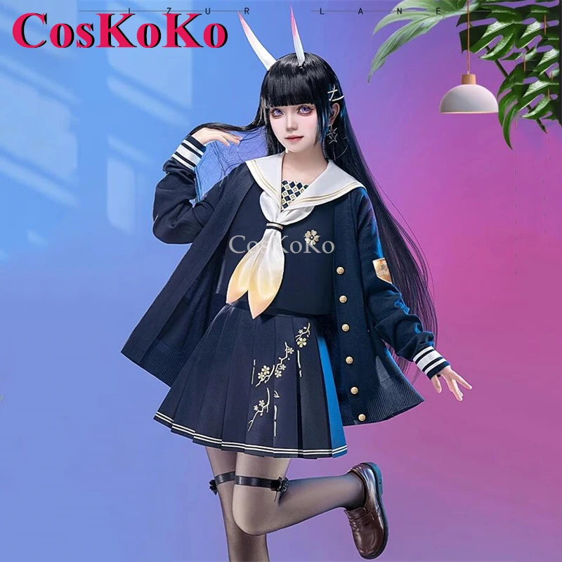 CosKoKo Noshiro Cosplay Game Azur Lane Costume Sweet Lovely JK Uniforms Full Set Women Halloween Party Role Play Clothing S-XL