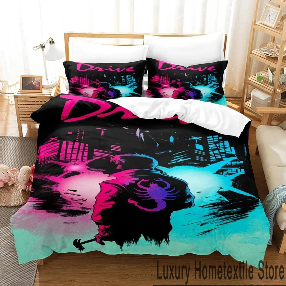 

3D Print Drive Ryan Gosling Bedding Set Boys Girls Twin Queen King Size Duvet Cover Pillowcase Bed boys Adult Home Textileextile