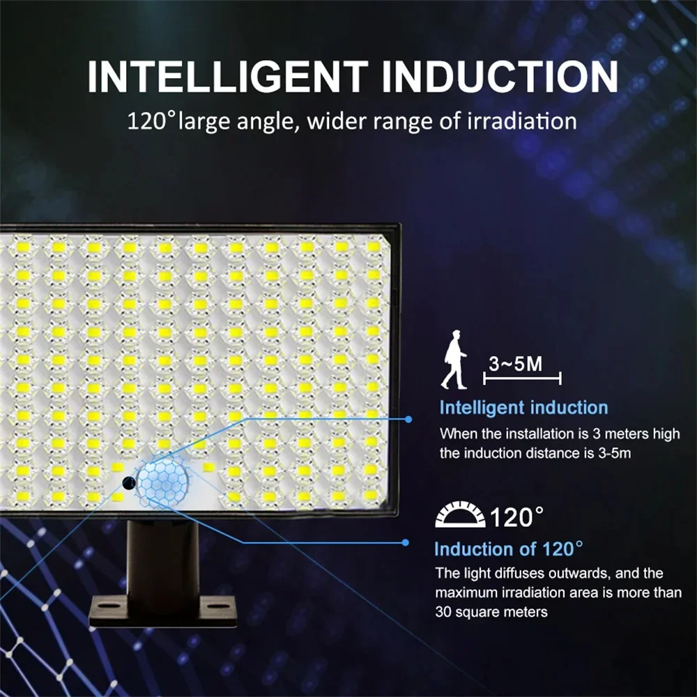 1/2 pièces capteur solaire applique murale 106 LED Super lumineux inondation solaire avec télécommande 3 Modes extérieur Garage LED lumière de sécurité