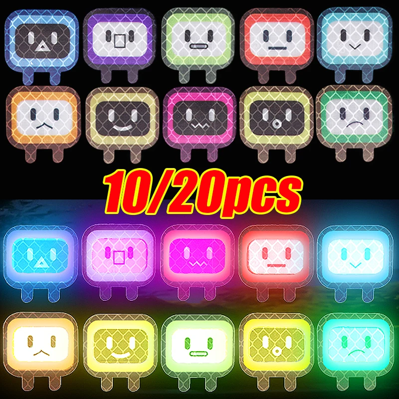 Universal Car Reflective Stickers Personality Cute Square Motorcycle Decorative Decals Helmets Shielding Scratches Stickers