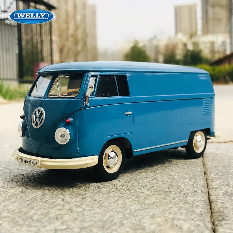 WELLY 1:24 Volkswagen 1972 T2 T1 Alloy BUS Model Diecast Metal Toy Classic Car BUS Model Simulation Collection Children Toy Gift