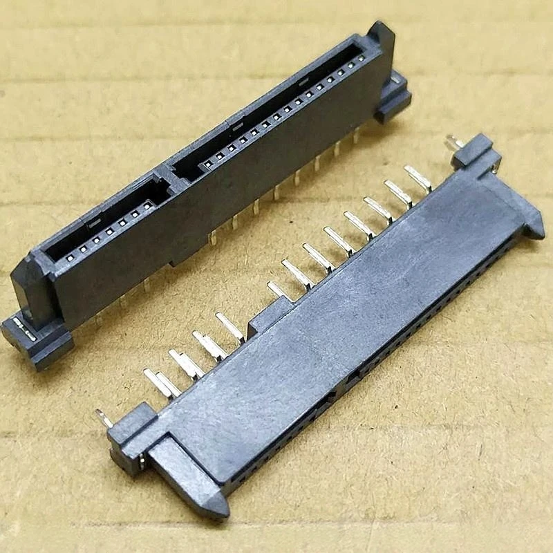10PCS SATA Connector Double Row Dislocation Pin Female 7P+15P 22Pin Hard Disk Interface Connector Socket