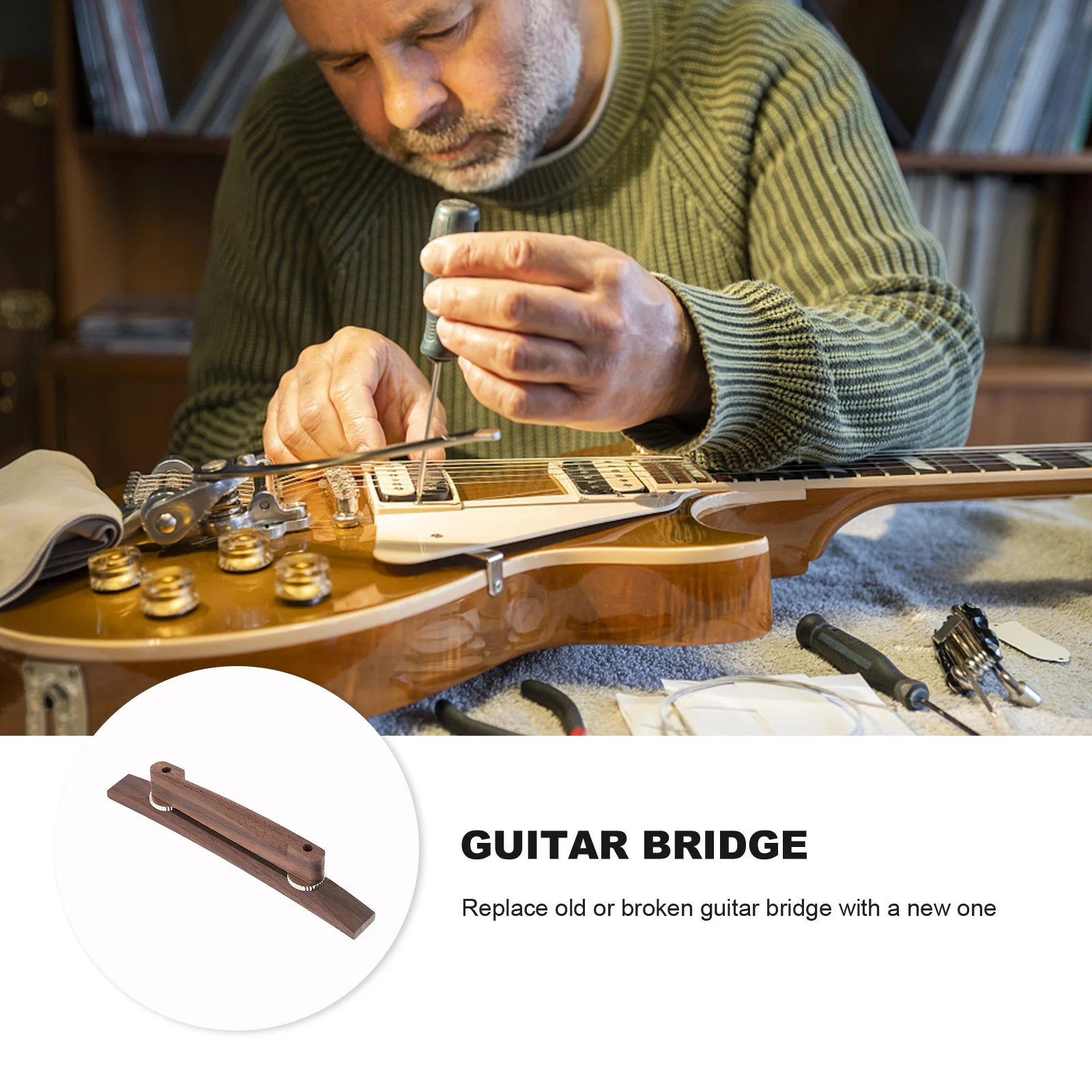 

Adjustable Height Replacement Durable Wooden Saddle Smooth Polished Acoustic Accessories Instrument Parts Electric Parts Guitar